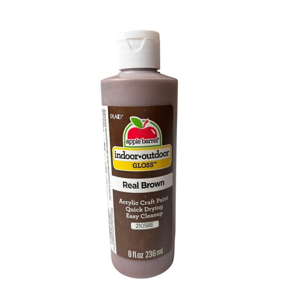 New Apple Barrel Acrylic Craft Paint 8oz Real Brown Gloss Indoor Outdoor 21058E